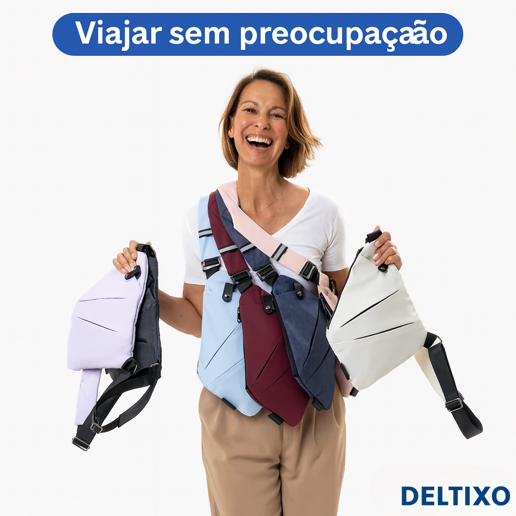 Bolsa Transversal Anti-Roubo – Segurança & Estilo