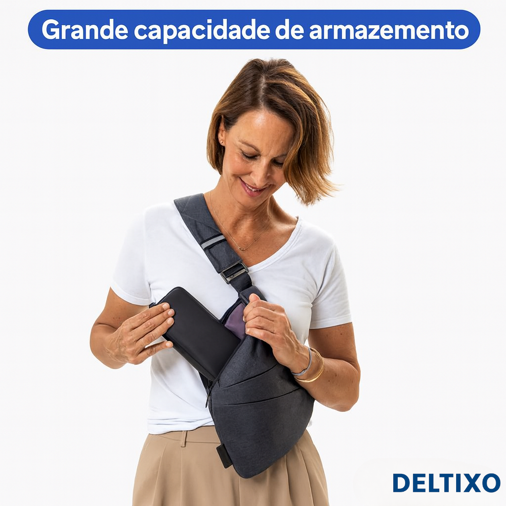 Bolsa Transversal Anti-Roubo – Segurança & Estilo